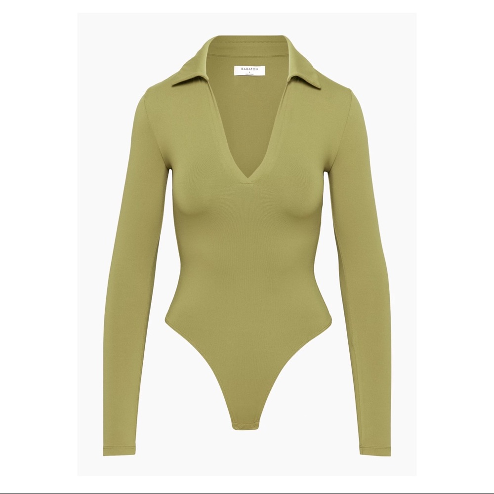NWT Aritzia Babaton Contour Polo Longsleeve Bodysuit